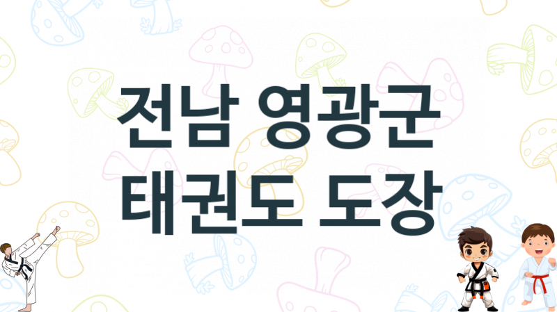 전남 영광군 태권도 학원 추천 1, 비용, 도장 업체소개