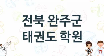 전북 완주군 태권도 학원 추천 3, 입관비, 도장 업체소개