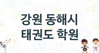 강원 동해시 태권도 도장 추천 2, 입관비, 체육관