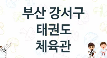 부산 강서구 아이들 태권도 학원 추천