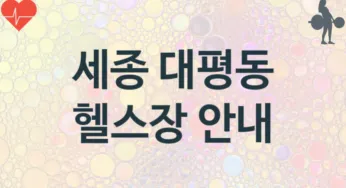 세종 대평동 중급자 헬스장 안내 추천
