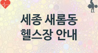 세종 새롬동 중급자 헬스장 헬스클럽 안내 추천