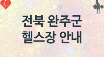 전북 완주군 헬스장 추천 3, 회비, 헬스클럽