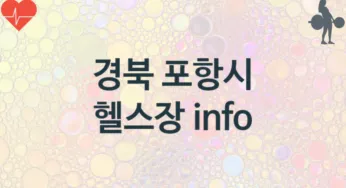 경북 포항시 중급자 헬스장 안내 추천