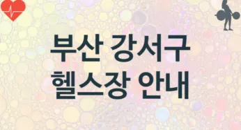 부산 강서구 헬스장 소개 추천