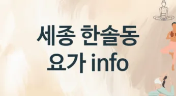 세종 한솔동 중급자 요가 레슨 추천