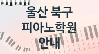 울산 북구 초급 피아노학원 등록 소개 추천