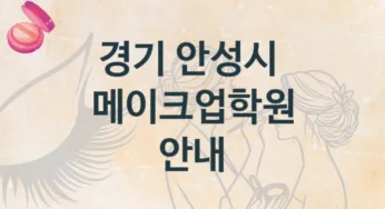 경기 안성시 메이크업학원 소개 형태별 학원비용