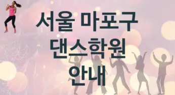 서울 마포구 초급 댄스학원 등록 안내 추천