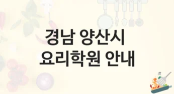 경남 양산시 요리학원 추천 – 학원비 정보 총정리