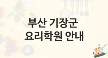 부산 기장군 요리학원 조리 실습 및 창업반 – 등록 비용 및 강의 특징