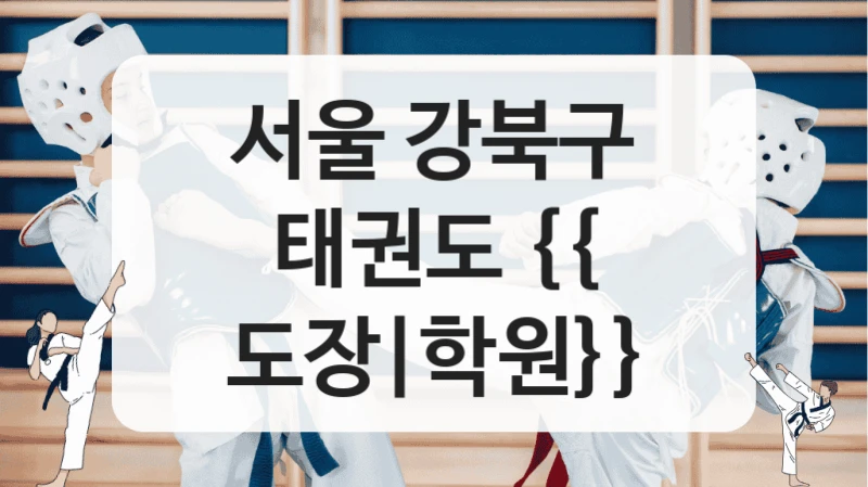 강북구 태권도 체력과 집중력을 한번에! 초등학생 맞춤 수련 상담 정보